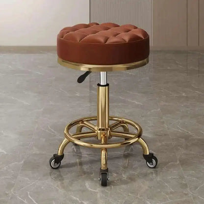 Barber Nail Salon Chair Swivel Wheels Rotating Salon Hair Stylist Barbershop Equipment Furniture Professional Rolling Silla