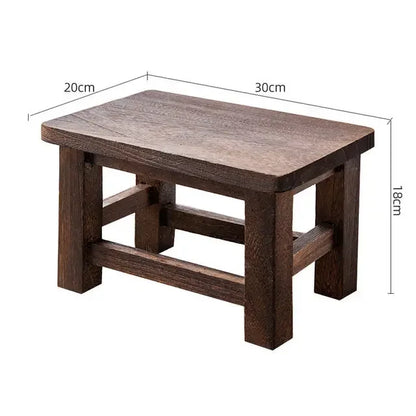 Adult Solid Wood Stool for Daily Use Shoe Changing Step Stool for Kitchen Bathroom Living Room Wooden Household Furniture