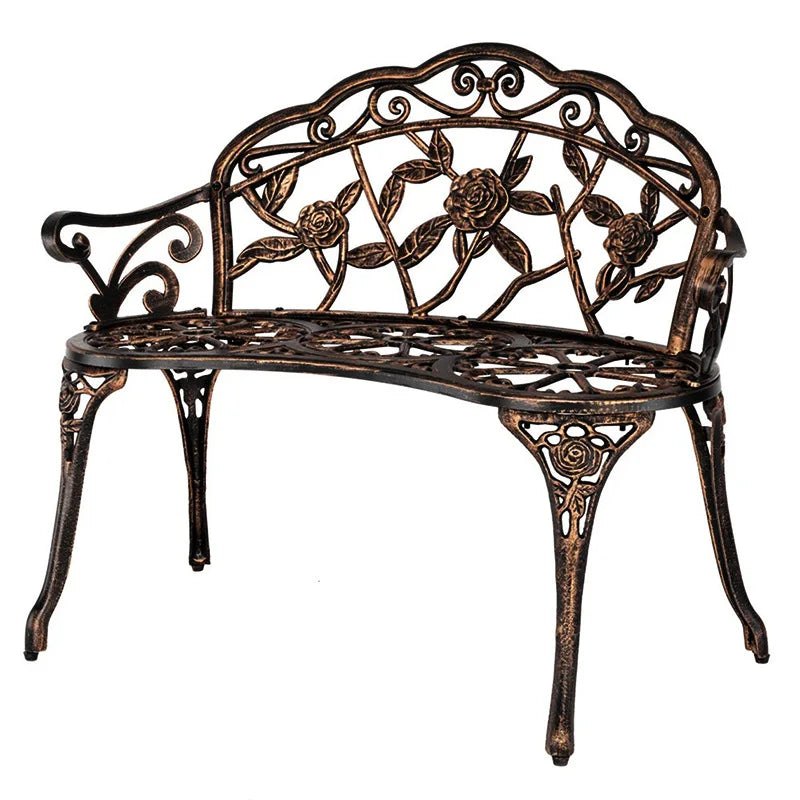 Low MOQ Hot-selling Park Bench Metal Charis Outdoor Furniture Garden Bench With Rose