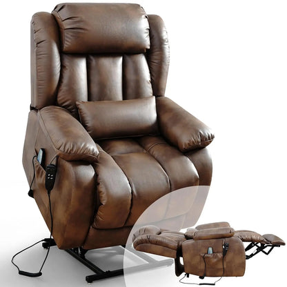Infinite Position Lay Flat Power Lift Recliner Chair for Elderly, Brown, Customized