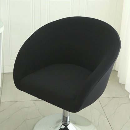 Elastic Bar Low Back Chair Cover Semi-Circular Print Elastic Living Room Bedroom Restaurant Hotel Dining Dustproof Chair Cover