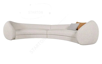 MODULAR Designer Curve Sofa Set Teddy Fabric Reclining Rectangle Couch for Hotel Lobby Living Room Furniture
