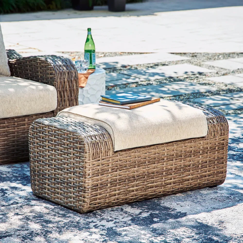 Nordic outdoor villa courtyard leisure sofa simple design milk tea shop cafe outdoor rattan combination furniture