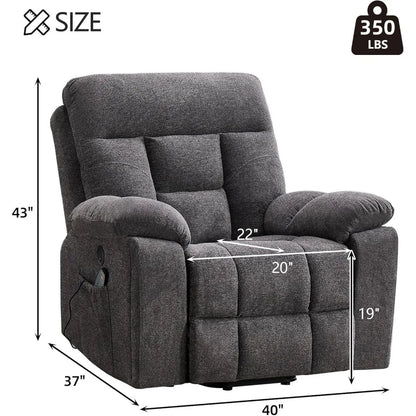 Large Power Lift Recliner Chair with Massage and Heat for Elderly Big and Tall People, Overstuffed Wide Recliners, Customized