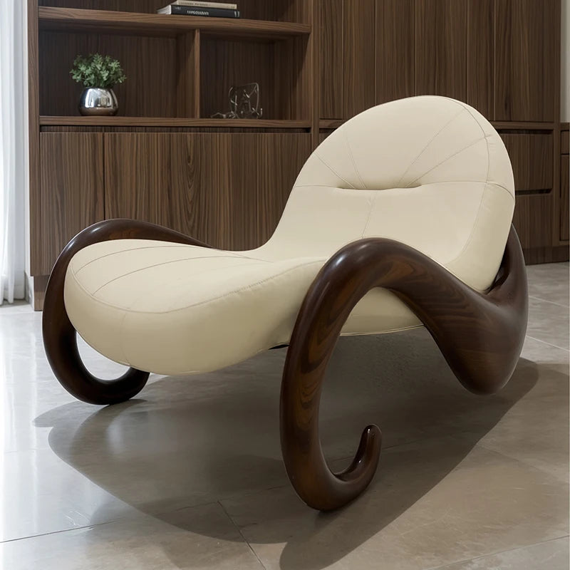 Flow ebony single recliner simple wooden sofa living room study hotel - home furniture