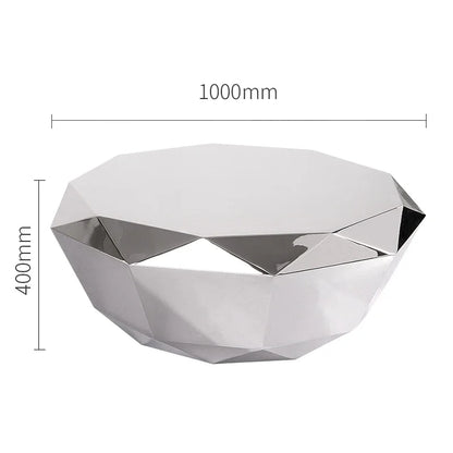 Modern Living Room Furniture Luxury Gold/silver Stainless Steel Coffee Table Mirrored Creative Diamond Shape Coffee Table Design