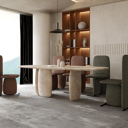 Italian Minimalist Marble Dining Table, Nordic Designer Modern Kitchen Table for Home, Customizable, Safe,, Artful Style