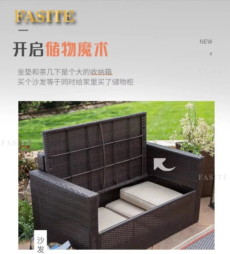 Outdoor Sofa Coffee Table Combination Courtyard Open-air Balcony Living Room