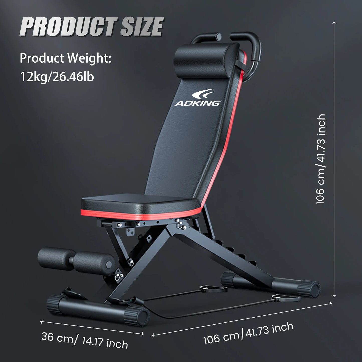 Weight Bench Foldable 14-in-1 Dumbbell Bench 1000 lbs Sit-up Assist Fitness Equipment 6 Adjustable for Full Body Workout