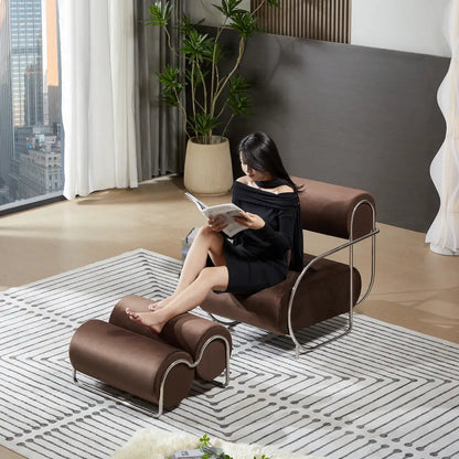 Living room balcony lazy leisure recliner antique cafe single sofa  FT