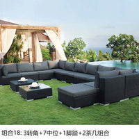 Terrace Modern Garden Sofas Outdoor Combination Courtyard Nordic Garden Sofas Waterproof Pe Rattan Furniture Sofá Jardín MHHYSF