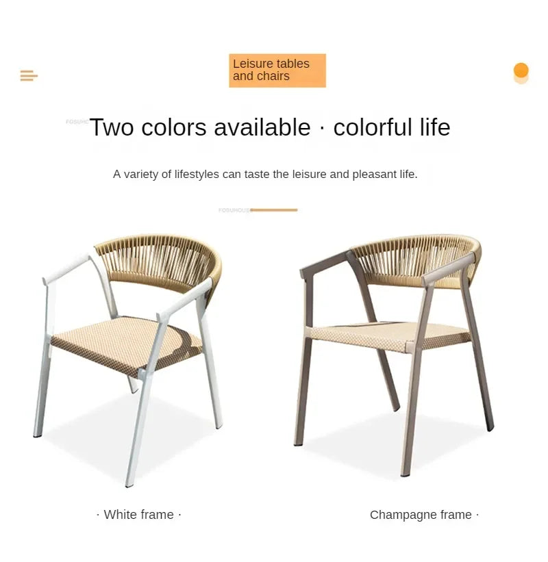 Outdoor Garden Furniture Sets Waterproof Open-air Balcony Aluminum Alloy Chair Outdoor Furniture Sets Courtyard Table and Chair