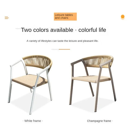 Outdoor Garden Furniture Sets Waterproof Open-air Balcony Aluminum Alloy Chair Outdoor Furniture Sets Courtyard Table and Chair