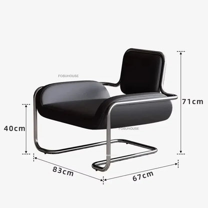 Stainless Steel Designer Armchair Recliner Sofa Modern Nordic Leisure Furniture Contemporary Living Room Balcony Seating