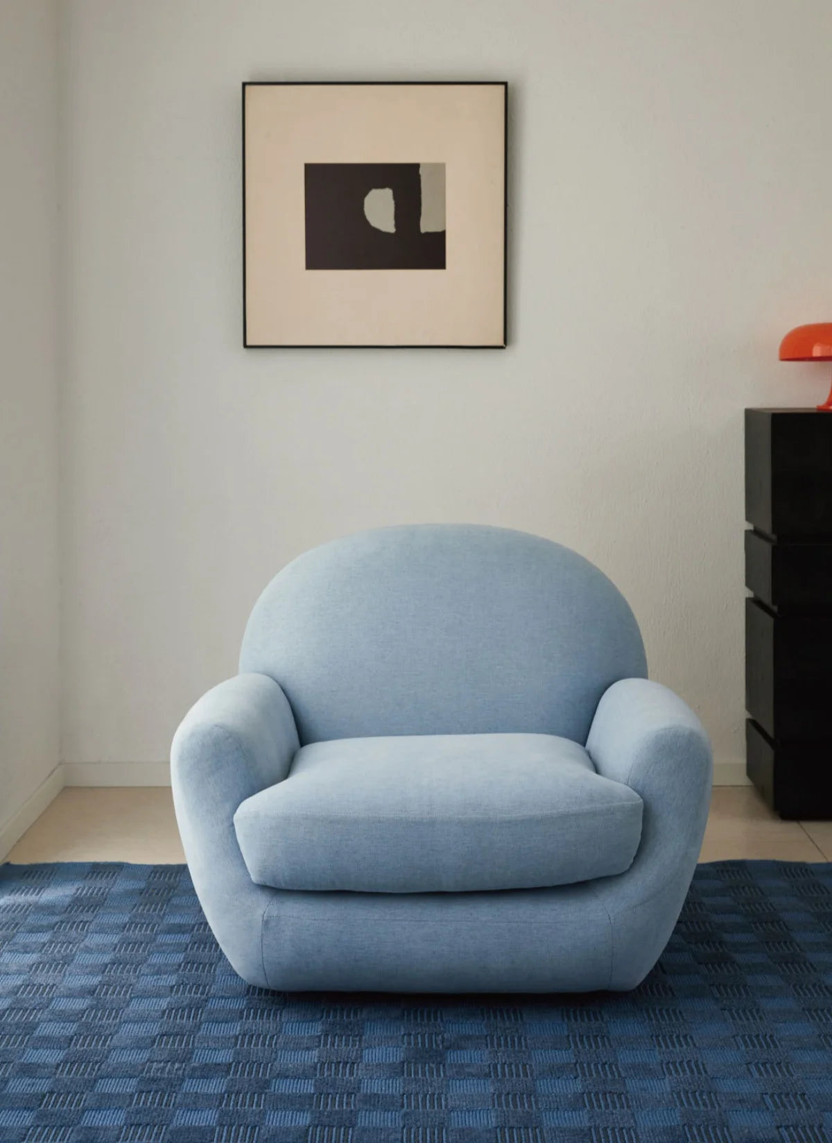 Cream Fabric Lazy Sofa Single Seater Armchair Comfort Accent Furniture for Living Room Bedroom