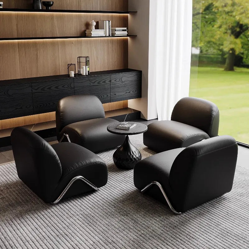 Tumbonas Lounge Living Room Chairs Sofa Lazy Reading Leather Living Room Chairs Individual Throne Sillones Library Furniture