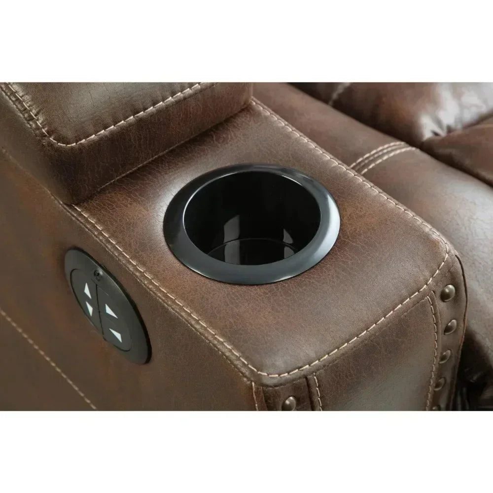 Brown Car Owner's Box with Adjustable Headrest, Artificial Leather Electric Lounge Chair