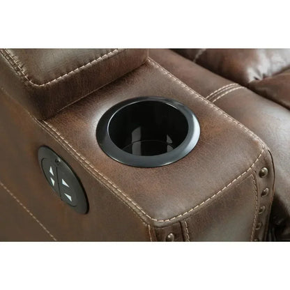 Brown Car Owner's Box with Adjustable Headrest, Artificial Leather Electric Lounge Chair