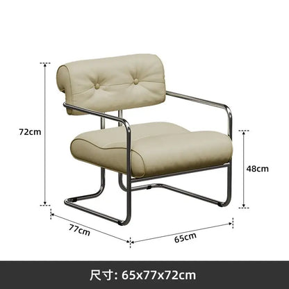 MOMO Antique Style Sofa Chair Living Room Designer Simple Single Chair Hotel Club Bauhaus Negotiation Stainless Steel Chair