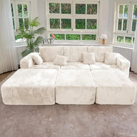 Nordic Sofabed Vacuum Compression Sofa Bed Modern Simple Lazy Sofa Bed  Thick Strip Velvet Large Sofa Bed Living Room Furniture