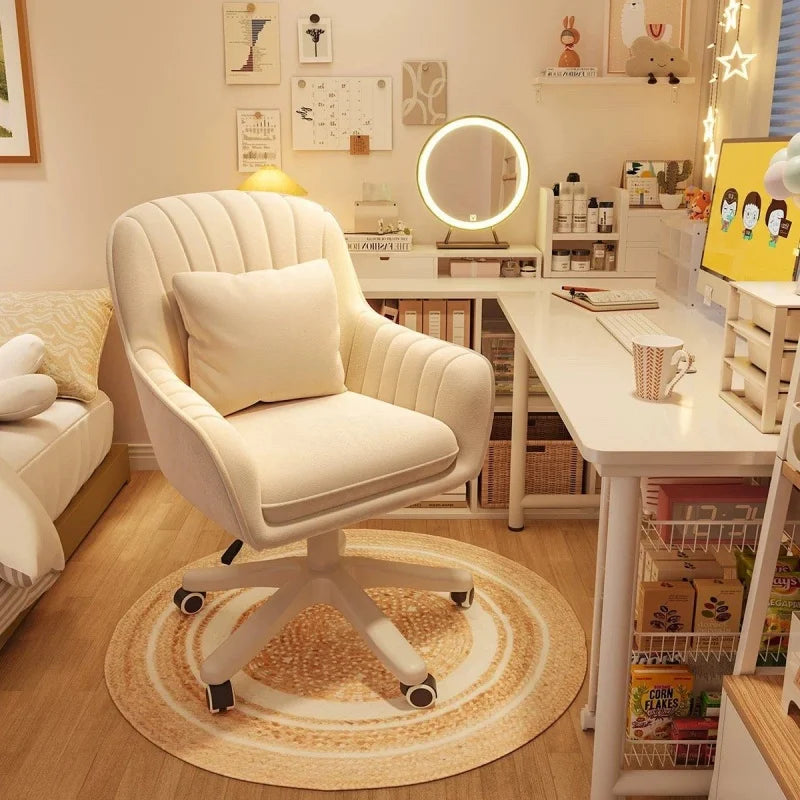 Bedroom Comfortable Makeup Stool Office Ergonomic Desk Chair Backrest Chair Computer Chair Dormitory Chair Girls Dressing Chairs