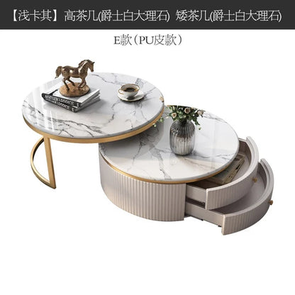 Modern Marble Coffee Tables For Simple Small Apartment Living Room Furniture Sofa Side Household Storage Cabinet End Table Set