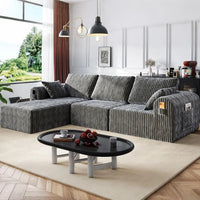 Modular Sectional Sofa, Boneless Couches for Living Room, L-Shape Sofa Couches,Cloud Couch Sectional, Comfy Corduroy Sofa, with