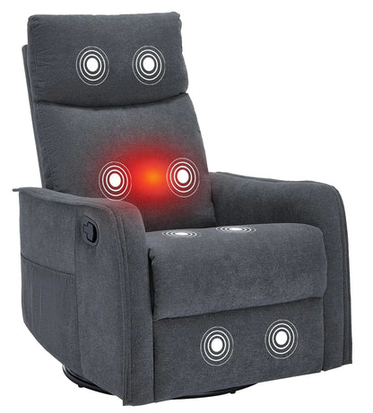 360 Swivel Rocking Recliner Chair for Adults, Nursery Rocking Chair with Heat and Massage, Glider Reclining Chair, Customized