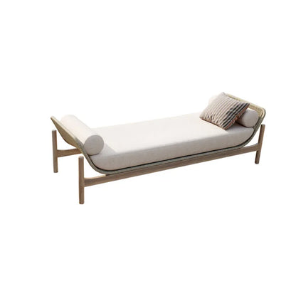 Nordic solid wood outdoor leisure rattan antiseptic wood sofa waterproof and sunscreen courtyard model room teak furniture