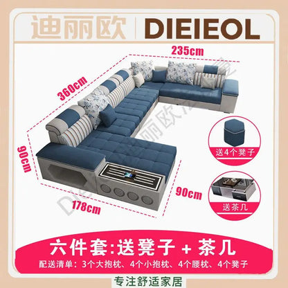 Armrest Electric Sofa Designer Storage Modern Corner Sofa Floor Comfortable Romantic Divani Da Soggiorno House Accessories