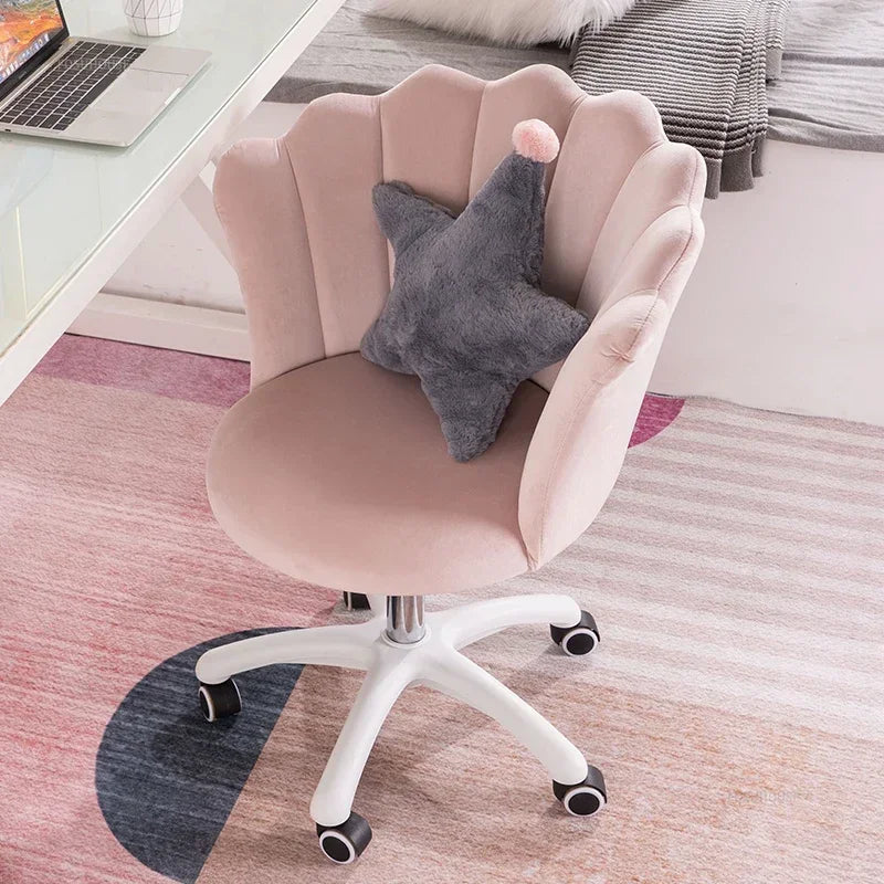 Rotatable Velvet Office Chair for Company Modern Soft Backrest Chair with Wheels Simple Creative Office Chairs for E-sports Room