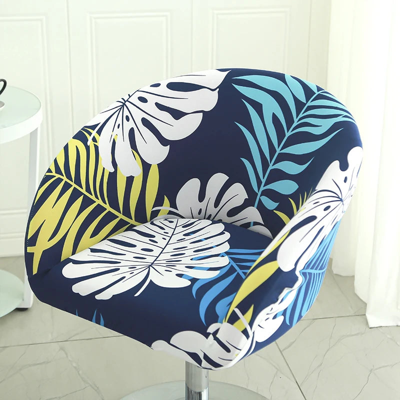 Semi-Circular Chair Cover Elastic Dining Chairs Slipcovers Accent Curved Chairs Dustproof Covers Armchair Seat Case Home Decor