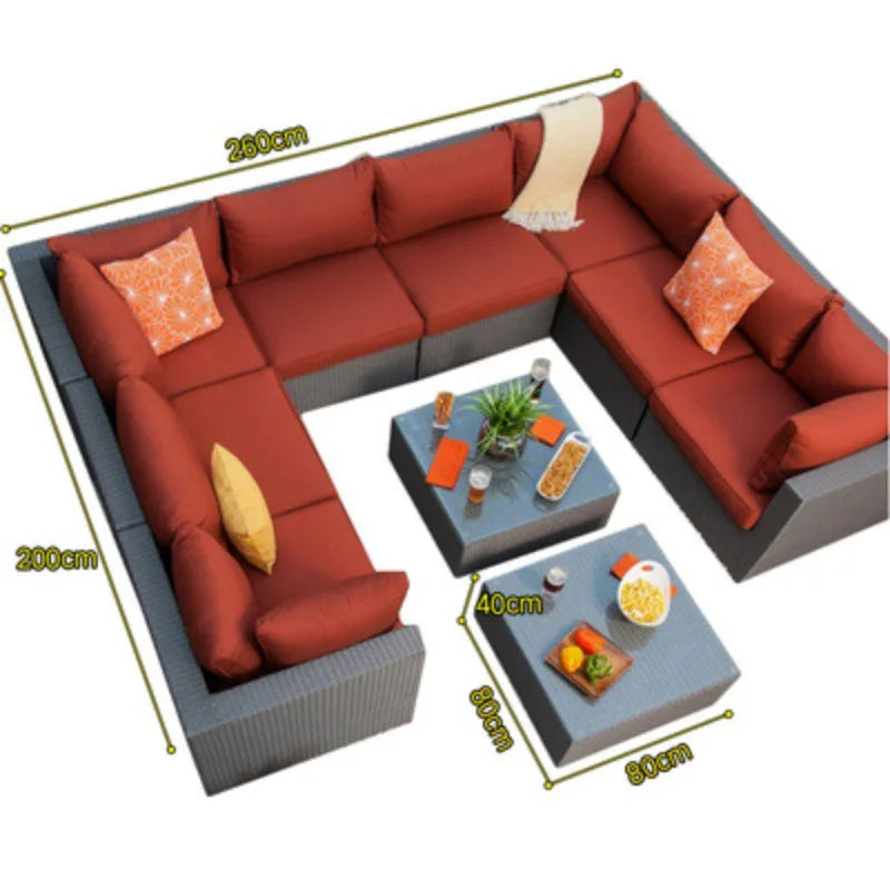 Imitation rattan sofa leisure courtyard garden sun room outdoor outdoor balcony corner waterproof