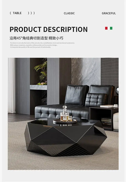 Italian minimalist gold diamond coffee table designer high-end small apartment modern simple special-shaped light luxury living