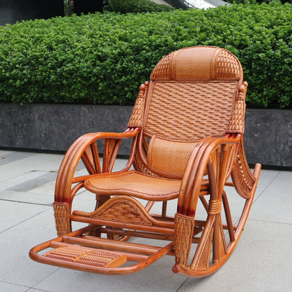 Manufacturers supply adult bedrooms, elderly rocking chairs, real rattan leisure balcony recliners