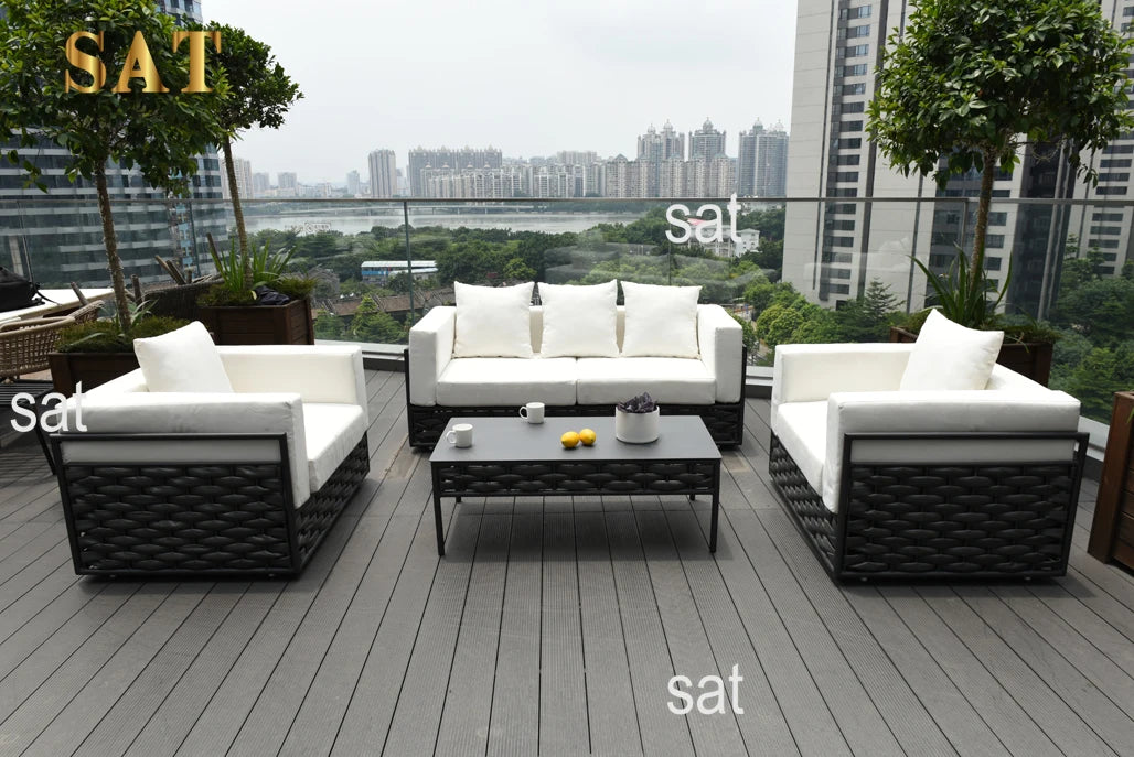 high-quality Luxury 2024 New Cheep Wicker Dining Modern Patio Outdoor Furniture Latest Design Garden Aluminum Frame Living Room
