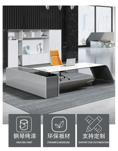 Minimalist Luxury High-end Designer Office Desk Fashionable High-end Modern Simple European Aesthetic Scrivania Trendy Furniture