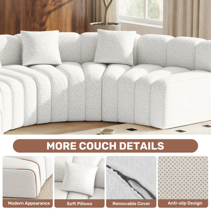 Luxury Modular Sectional Sofa with Chaise - Foam Cushioning, Sectional Cloud Sofa & Symmetrical, Assembly for Modern Living Room