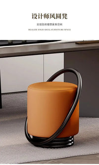 Dressing Table, Stool, Home Living Room Coffee Table, Simple Bedroom Makeup Sofa, Nordic Modern Light Luxury Round Dressing