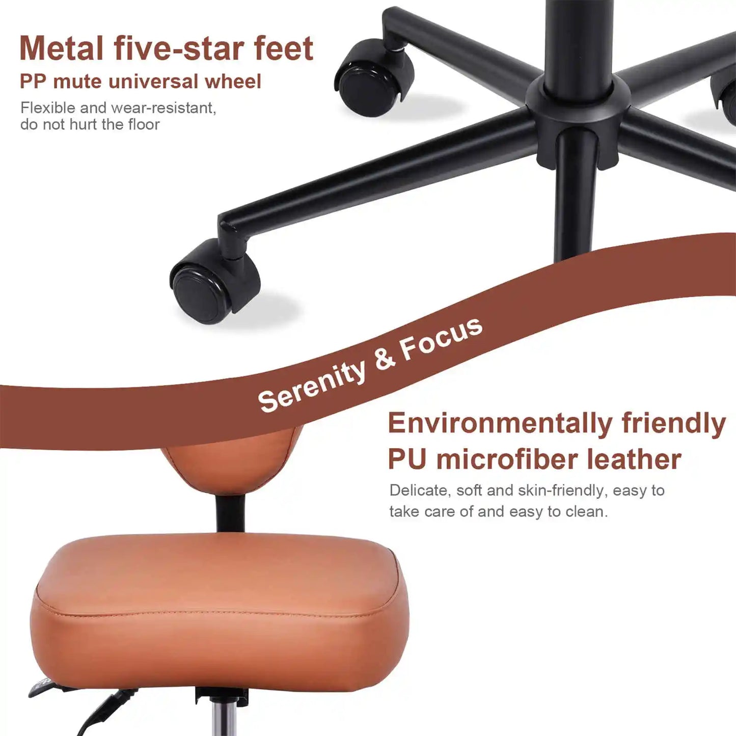 Cross Leg Chair - Meditation Chair with Wheels, ADHD Chair, Height Adjustable Seat, Adjustable Footstool