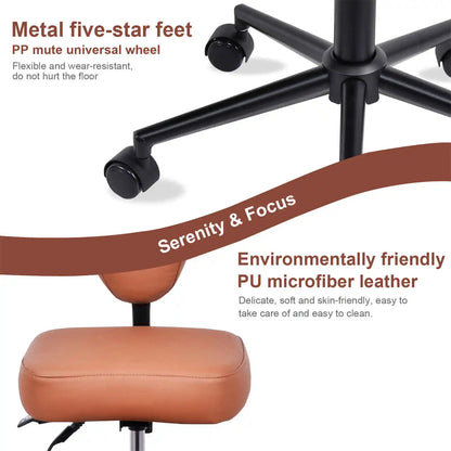 Cross Leg Chair - Meditation Chair with Wheels, ADHD Chair, Height Adjustable Seat, Adjustable Footstool