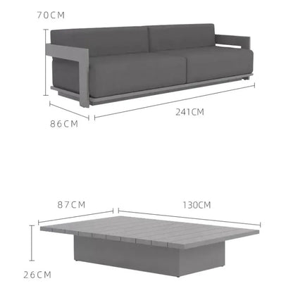 Outdoor villa terrace garden sun protection aluminum alloy sofa furniture set