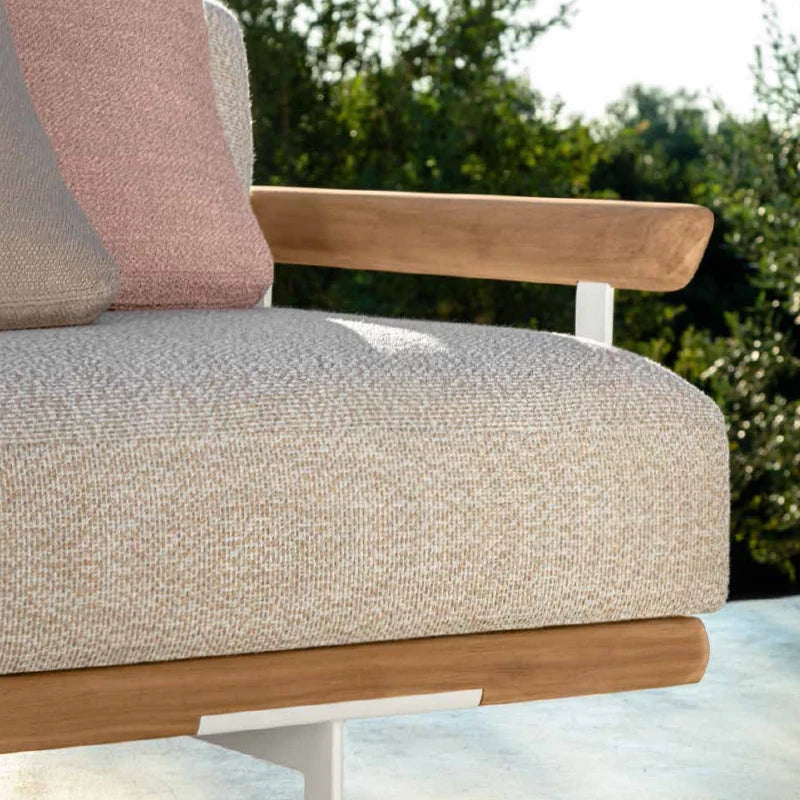 WESOME Outdoor Garden Teak Sofa Terrace Combination Leisure Villa Waterproof and Sunscreen Solid Wood Sofa Furniture