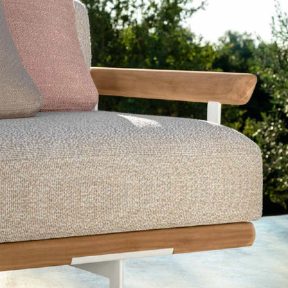 WESOME Outdoor Garden Teak Sofa Terrace Combination Leisure Villa Waterproof and Sunscreen Solid Wood Sofa Furniture