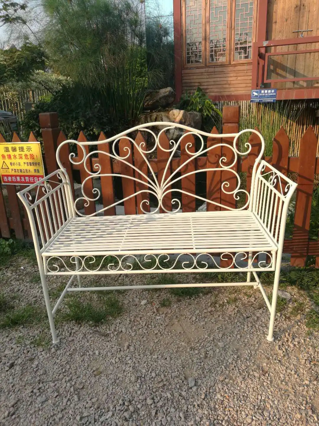 Foreign trade tail order clearance picking up leaks European backrest double chair outdoor courtyard leisure balcony bench park