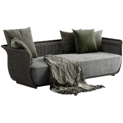 Outdoor rattan sofa courtyard balcony outdoor leisure villa garden sun room coffee table furniture combination