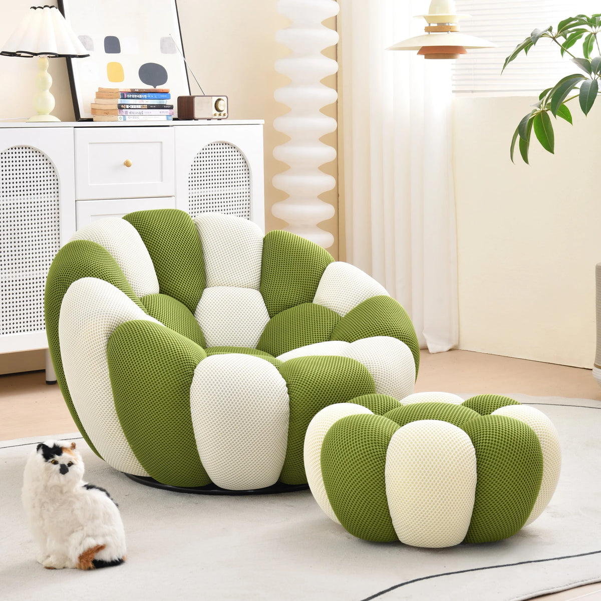 Modern Pumpkin Chair Luxury Bubble Sofa Single Lounge Seat Lazy Recliner for Bedroom Balcony Living Room Aesthetic Accent