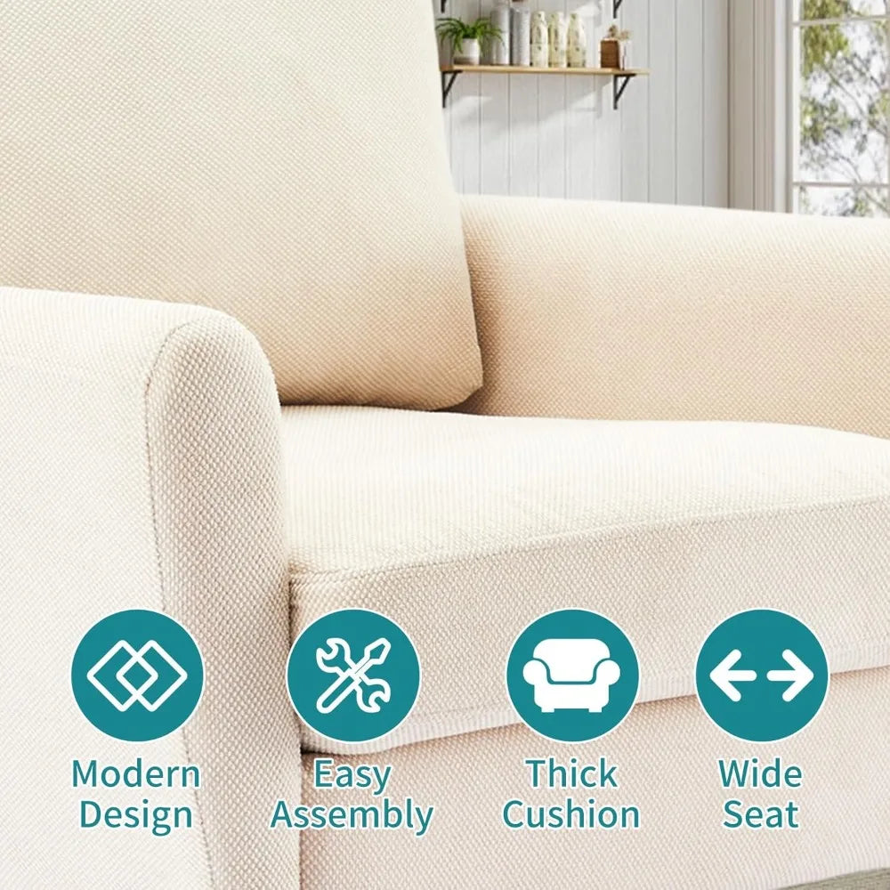 Fauteuil d'appoint confortable pour salon, chambre et salle d'attente, fauteuil de lecture rembourré de style mid-century avec coussin et structure en bois massif