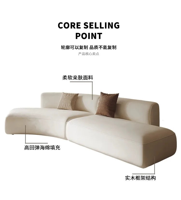 Cream wind special-shaped sofa Modern hotel lobby reception lounge area Modern minimalist leisure curved sofa