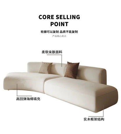 Cream wind special-shaped sofa Modern hotel lobby reception lounge area Modern minimalist leisure curved sofa